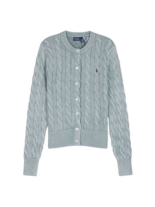 Cardigan a trecce in cotone Salvia POLO RALPH LAUREN | 211955325008